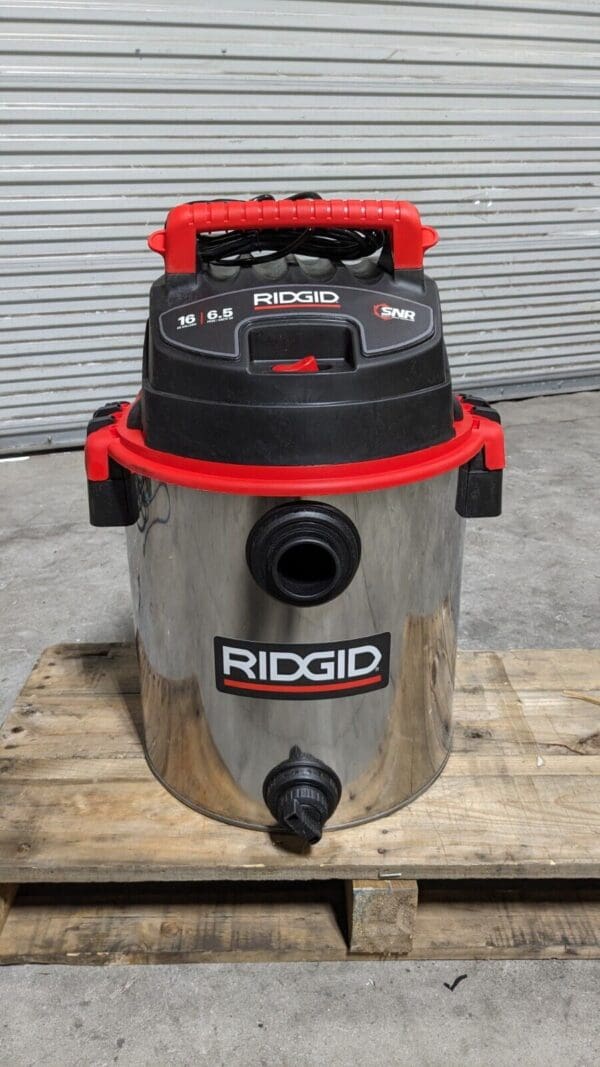 RIDGID 16 Gallon Stainless Steel Wet/Dry Vac w/ Cart Cord Included 1610RV 50353