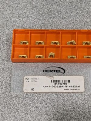 HERTEL Milling Insert: APHT100332SR–FF, HP225M, Solid Carbide Qty 10 84740786