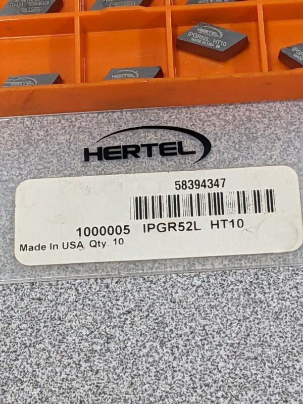 HERTEL Profiling Insert: IPGR52 HC225, Solid Carbide Qty 10 58394347