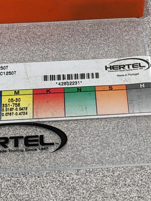 HERTEL Turning Insert: TNMG 666–L12 HC1250T, Solid Carbide Qty 4 42802231