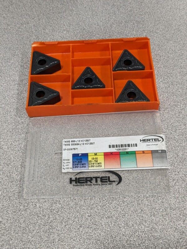 HERTEL Turning Insert: TNMG 666–L12 HC1250T, Solid Carbide Qty 5 42802231