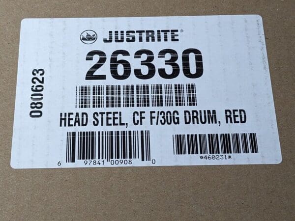 JUSTRITE Cease-Fire Red Steel Head (ONLY) for 30-Gallon Drum 26330