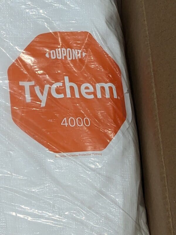 DUPONT Disposable Coverall Sz L Tychem 4000 Zipper Closure Qty 6 SL122TWHL000600