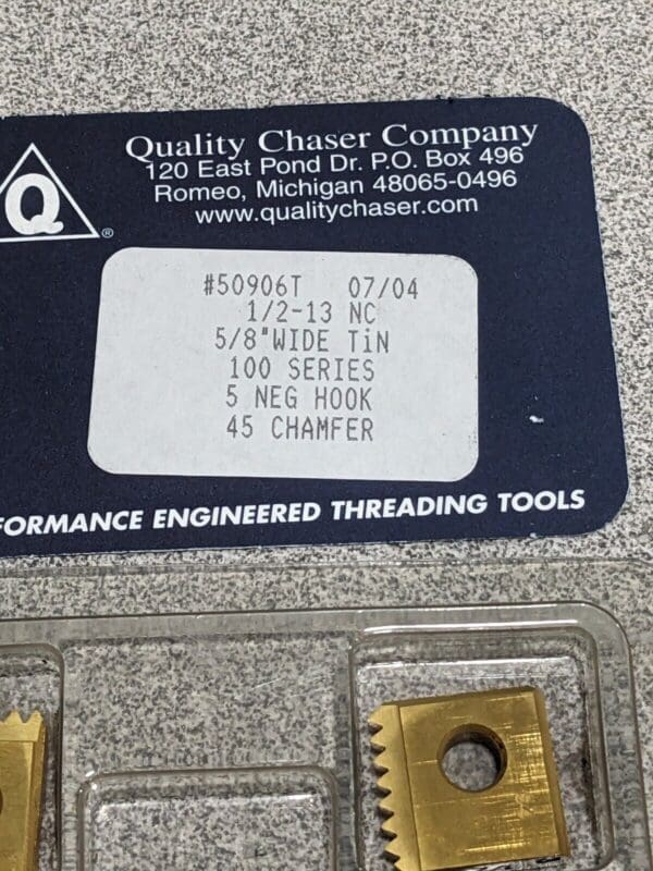 Quality Chaser 1/2-13 NC 5/8" Wide 100 Series Qty 4 50906T