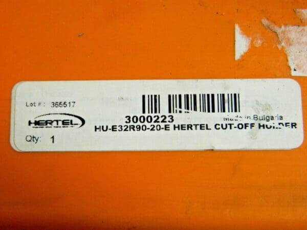 Hertel Indexable Grooving Cutoff Toolholder 1-1/4"x1-1/4" HU-E32R90-20-E 3000223