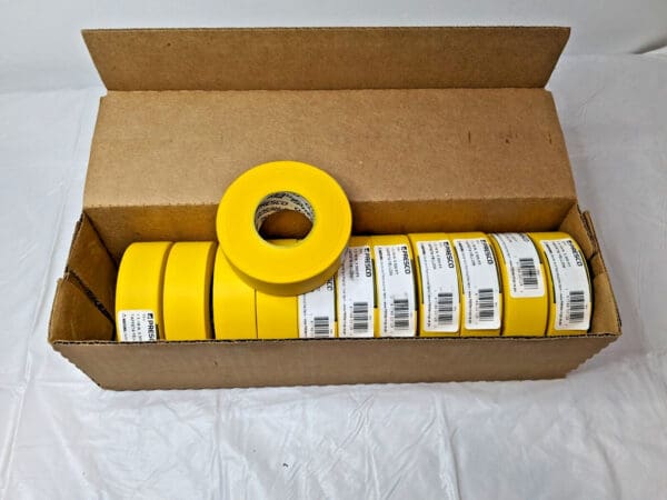 CASE of 12 Presco Taffeta Yellow Roll Flagging Tapes 1-3/16" x 300 Ft TFY