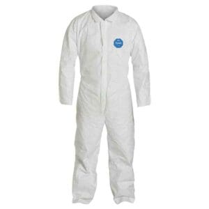 DUPONT Disposable Coverall Abrasion/Particle Protect Sz L Qty 25 TY120SWHLG0025V