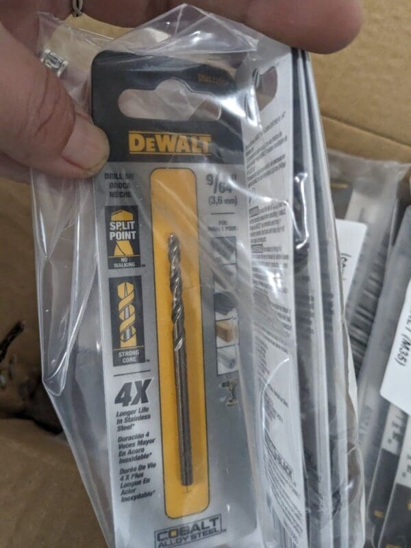 DEWALT Jobber Length Drill Bit: 9/64" Diam, 135º, Cobalt Qty 50 DWA1209