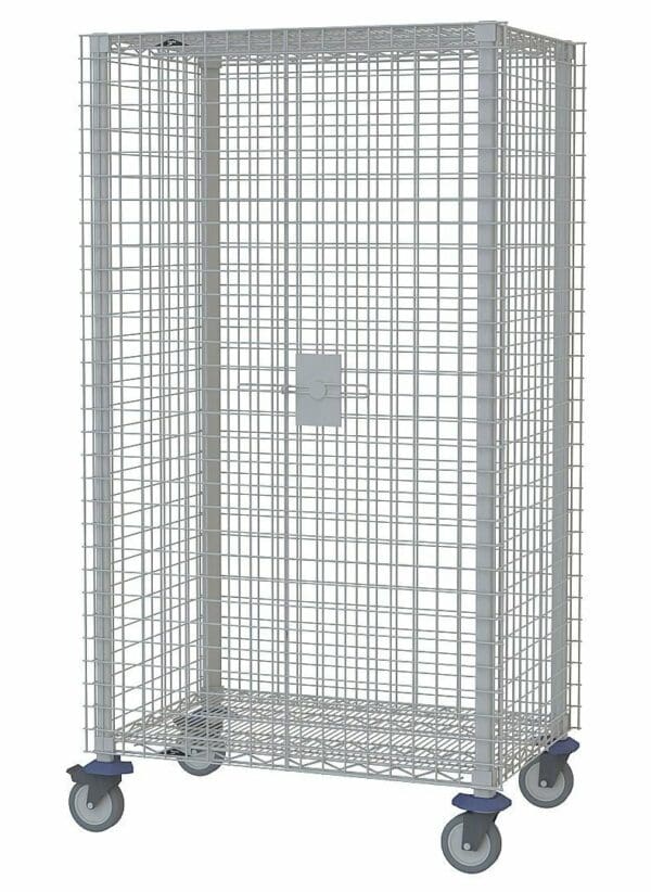 Metro 2 Shelf Wire Cart Steel Security Unit 900 lb Cap 40 x 27 x 67 MQSEC53VE