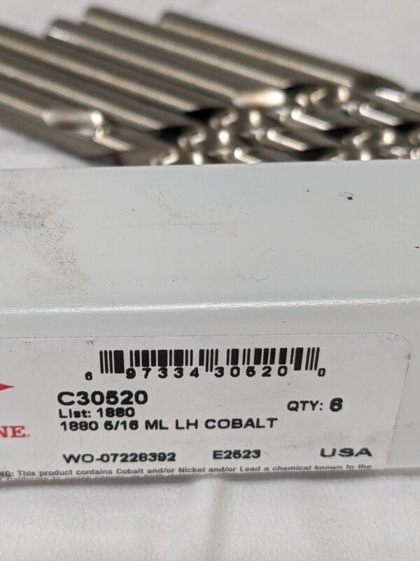 CLE-LINE Mechanics Drill Bit: 5/16″ Dia, 135 ° Point, Cobalt Qty 6 C30520