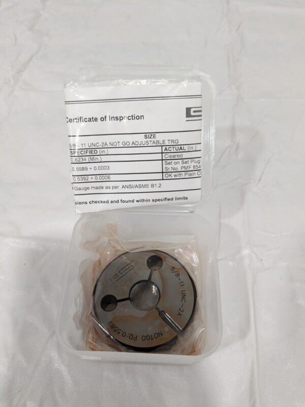 SPI Threaded Ring Gage: 5/8-11 Thread, Class 2A, No Go 23-187-8