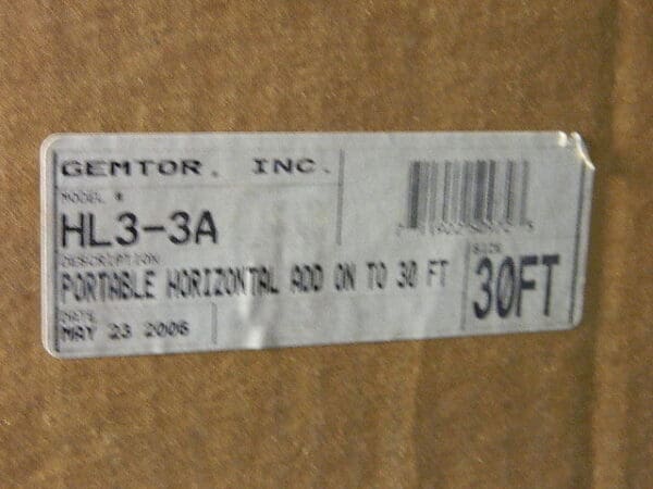 Gemtor Portable Horizontal Lifeline Add-On System 30 Ft. Span HL3-3A
