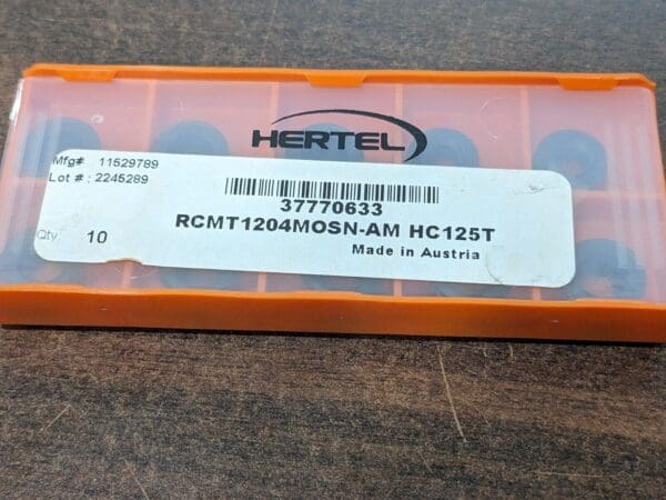 HERTEL Turning Insert 10pk: RCMT1204MOSN–AM HC125T, Carbide 1000726