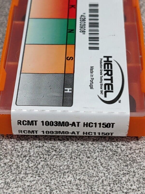 HERTEL Turning Insert: RCMT 1003M0–AT HC1150T, Solid Carbide Qty 10 42803908