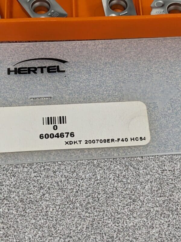 HERTEL Milling Insert: XDKT200708ER–FF, HC540M, Solid Carbide Qty 10 6004676