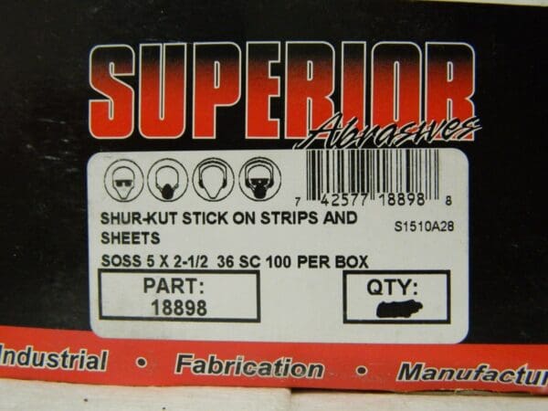 Superior Shur-Kut Stick On Abrasives 5" x 2-1/2" 36SC Approx 95 Pack 18898