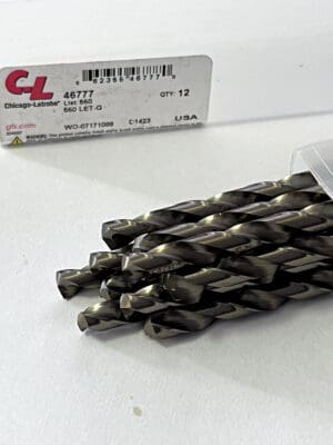 CHICAGO-LATROBE Jobber Length Drill Bit 0.2610″ Dia 135 &deg Point Cobalt Qty 12