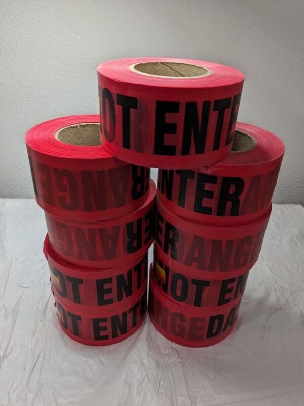 3M 362 Scotch Barricade Tape, DANGER DO NOT ENTER, 3" x 1000' Qty 9 Rolls 57766