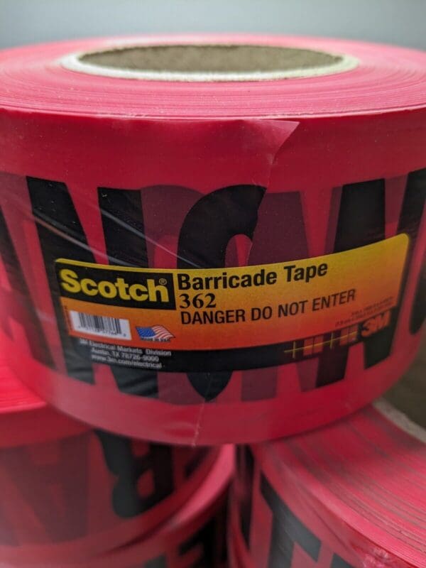 3M 362 Scotch Barricade Tape, DANGER DO NOT ENTER, 3" x 1000' Qty 9 Rolls 57766