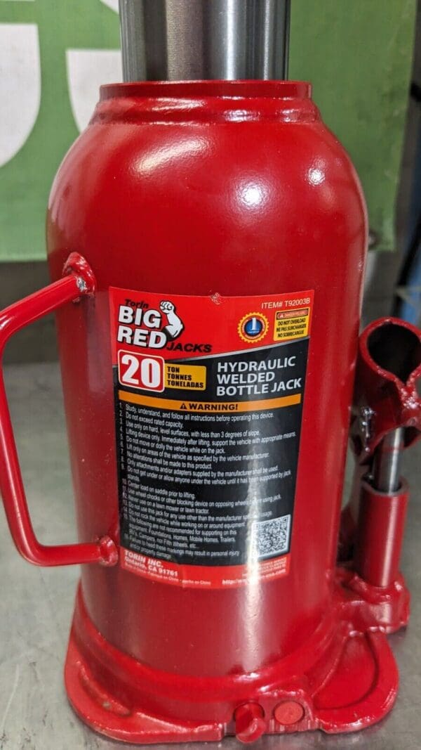 BIG RED Manual Bottle Screw Ratchet & Hydraulic Jack 20 Ton Load Cap T92003B