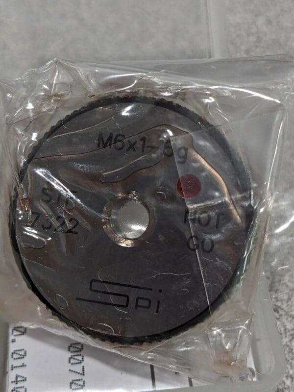 SPI Threaded Ring Gage: M6 x 1.00 Thread, Class 6G, No Go 34-476-2