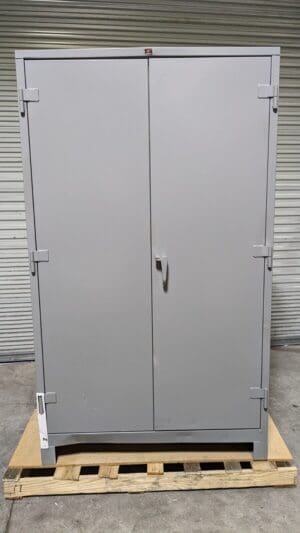 Lyon Heavy Duty Storage Cabinet 4 Shelf 82" x 48" x 24" Steel Gray DD1120 Damage