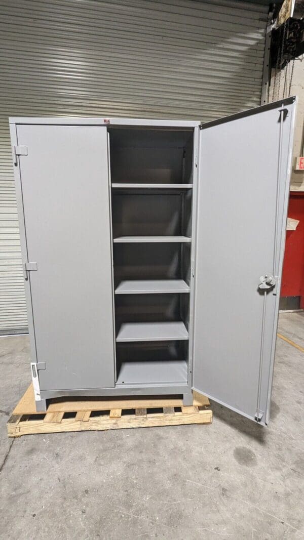 Lyon Heavy Duty Storage Cabinet 4 Shelf 82" x 48" x 24" Steel Gray DD1120 Damage