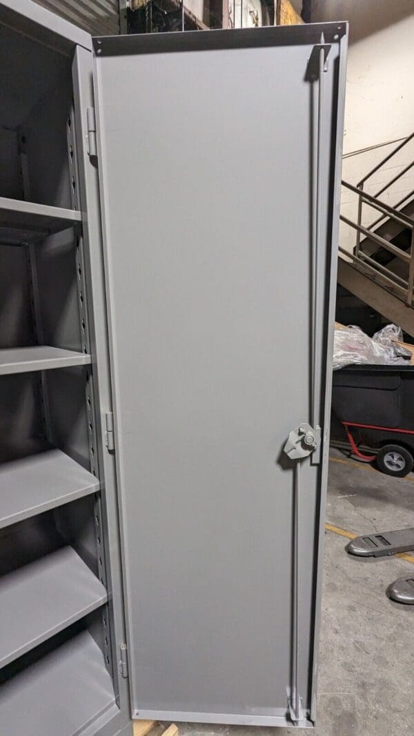 Lyon Heavy Duty Storage Cabinet 4 Shelf 82" x 48" x 24" Steel Gray DD1120 Damage