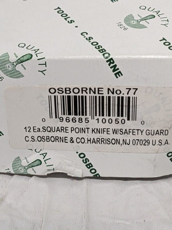 Osborne Square Point Knife with Safety Guard #77 Qty 12