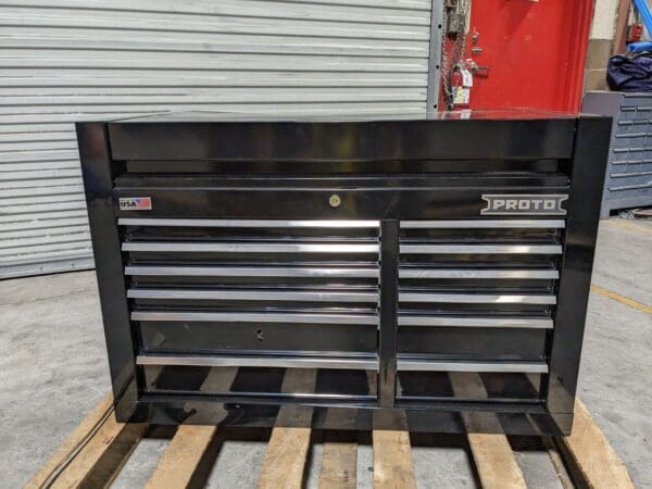 Proto Top Chest Tool Box 12 Drawer 42 x 22 x 27 Steel Black JSTV4228CD12BK