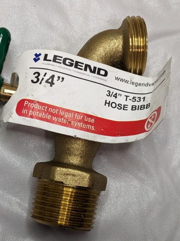 LEGEND 3/4″ Pipe, 125 psi WOG Rating, Brass Hose Bibb, Stop Valve Qty 4 107-165