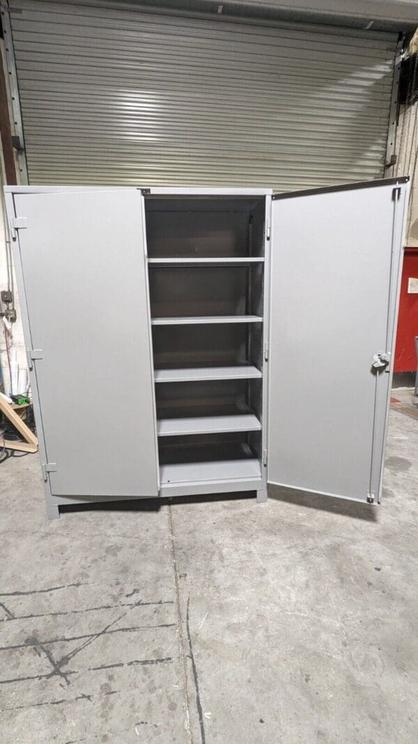 Lyon Heavy Duty Storage Cabinet 4 Shelf 82" x 48" x 24" Steel Gray DD1120 Damage