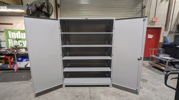 Lyon Heavy Duty Storage Cabinet 4 Shelf 82" x 48" x 24" Steel Gray DD1120 Damage