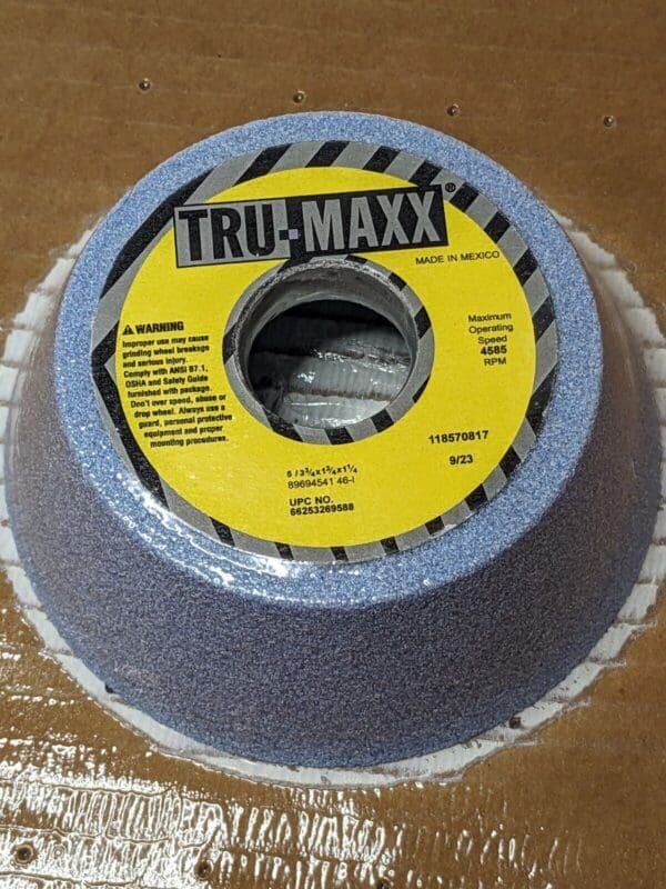 TRU-MAXX Tool & Cutting Grinding Wheel: 5″ Dia, 46G, I Hardness, Type 11 Qty 4