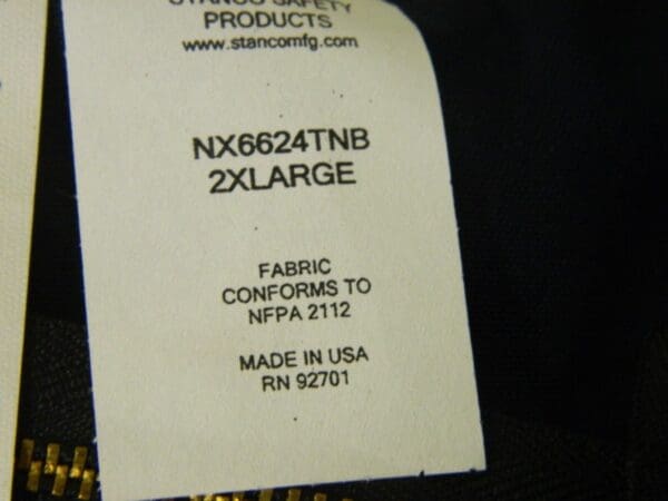 Stanco Flame Resistent Jacket 2 Pockets Zipper Navy Blue Size 2XL NX6624TNB-2XL