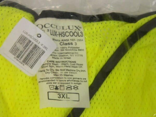 OccuNomix High Visibility Standard Vest Size 3XL LUX-HSCOOL3-Y3X