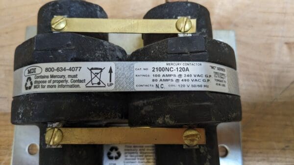 MERCURY RELAY 10 AMP @ 3500 VAC 2 POLE 120 VAC COIL NORMALLY CLOSED HIGH VOLTAGE