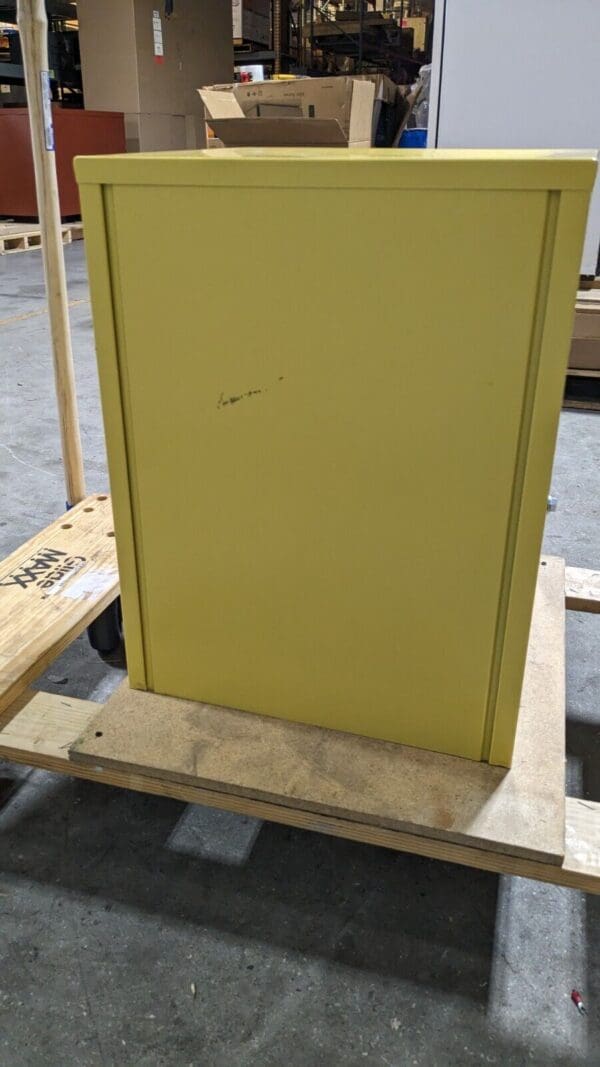 SECURALL CABINETS Standard Cabinet Manual Closing 1 Shelf Yellow Steel Damaged