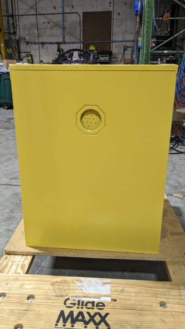 SECURALL CABINETS Standard Cabinet Manual Closing 1 Shelf Yellow Steel Damaged