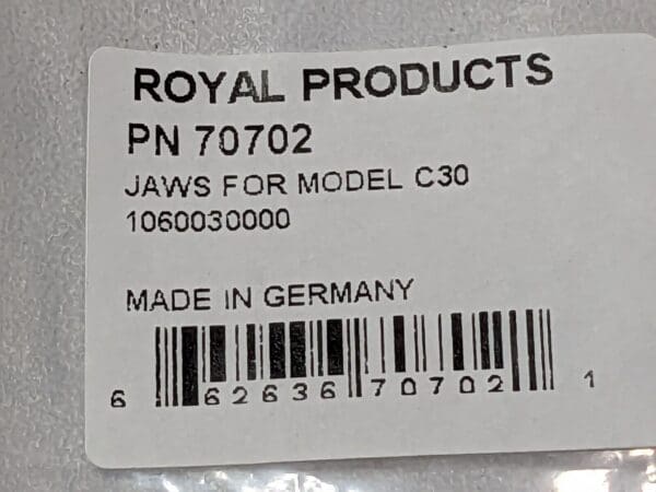 Royal Products 3 Piece Albrecht Replacement Jaws C30 Series Qty 2 70702