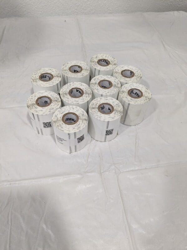 Zebra White 2" X 2" PolyPro 4000D - for Mobile Printers Qty 10 Rolls 10017578