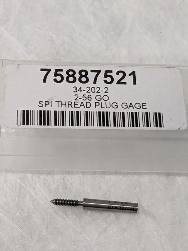 SPI Plug Thread Gage: #2-56 Thread, 2B Class, Single End, Go 34-202-2