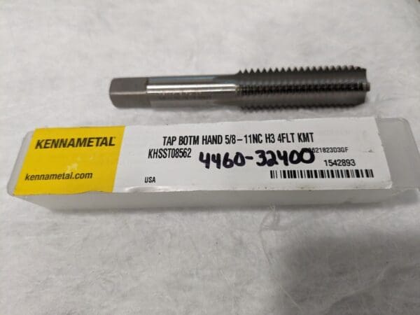 KENNAMETAL Straight Flute Tap: 5/8-11 UNC, 4 Fl HSS 1542893