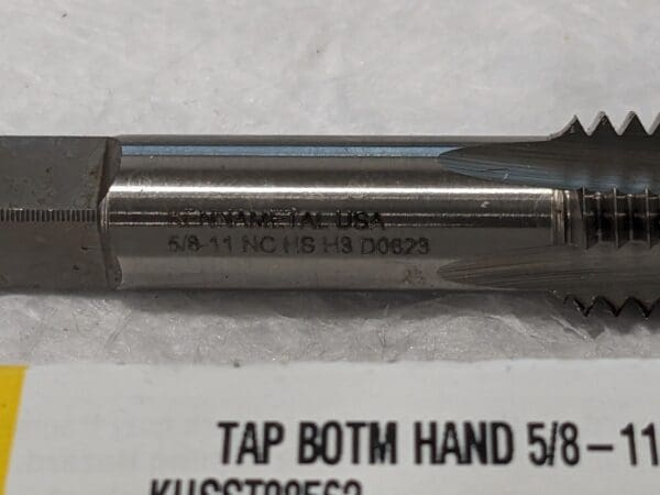 KENNAMETAL Straight Flute Tap: 5/8-11 UNC, 4 Fl HSS 1542893