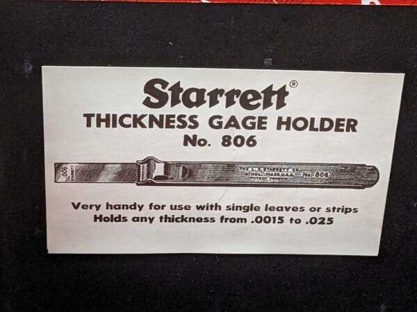 STARRETT 108 Piece Parallel Feeler Gage Set 0.0015 to 0.015" Thick S667D