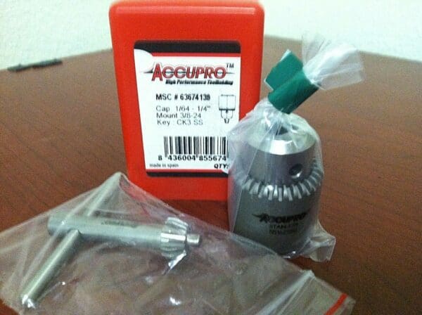 Accupro Drill Chuck Threaded Mount SS 1/64" -1/4" Cap 3/8-24 55162580