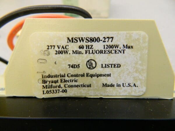 Bryant Infrared Motion Switch MSWS800-277