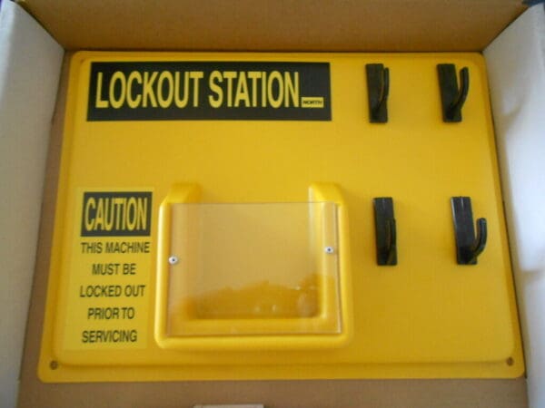 North 4 Padlock & Tag Yellow Acrylic Lockout Station Model 955564