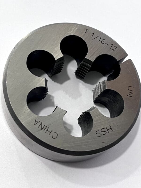 Interstate Round Die: 1-1/16-12, High Speed Steel 315-1411