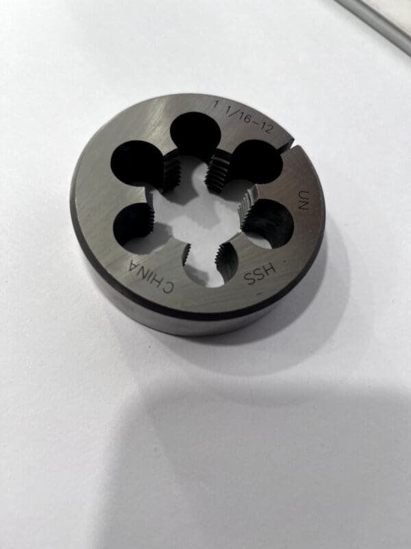 Interstate Round Die: 1-1/16-12, High Speed Steel 315-1411